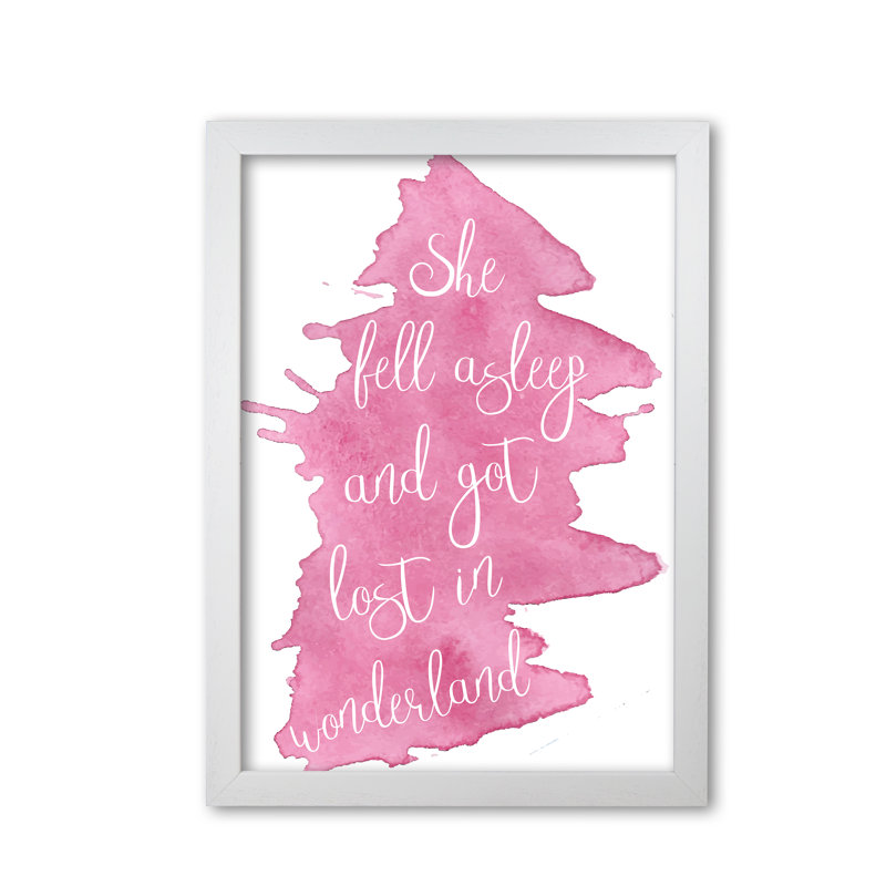Wonderland Pink - Painting, White Grain Frame, 60 cm H x 42 cm W x 5 cm D