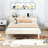 Bed Frame With Built-in USB Port on Shelves Headboard-70137908