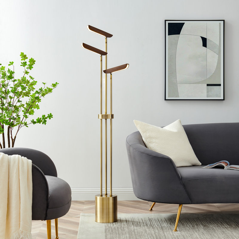 60'' Brown LED Tree Floor Lamp