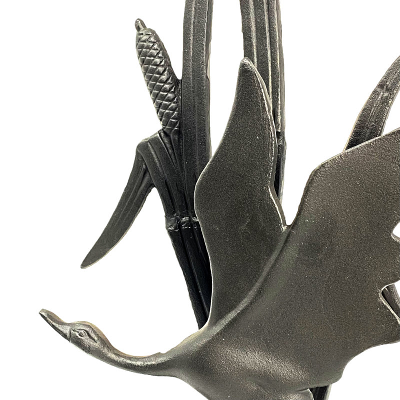 BIRD IN REEDS Iron Ornament 47cm, Mocha