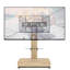 Meuble télé ajustable moderne avec rangement, bois et métal, pour les espaces de vie et de bureau