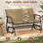 Patio Glider Bench For 2 Swing Gliding Loveseat With Curved Teak Armrests For Porch-1189977389