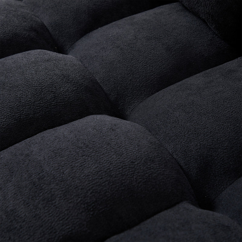 MH 78.75" Reclining Sofa, Black Chenille