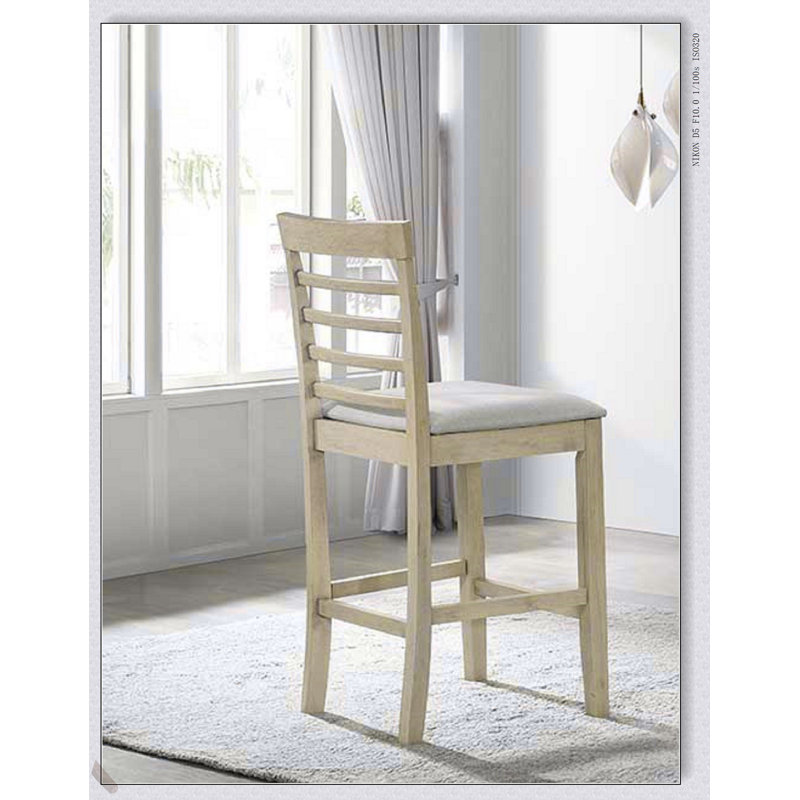 Beautiful Cream Colour Counter Height 5-Piece Dining Set with Pub Height Square Table and Upholstered Chairs for Modern Elegance