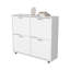 Armoire de rangement blanche à chaussures inclinable avec plusieurs compartiments et design moderne