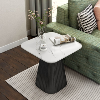 Housel Faux Marble Square End Table