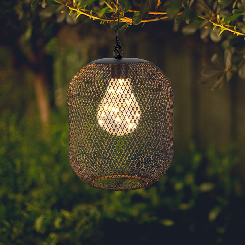 8.5" high hanging lamp battery operated hanging light (black)