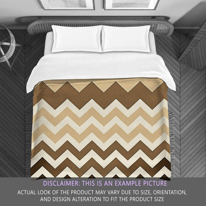 Checkered Comforter, Queen Comforter, Brown/Beige Chevron