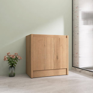 30 Inch Freestanding Bathroom Vanity Base With Soft Closing Doors, Imitative Oak