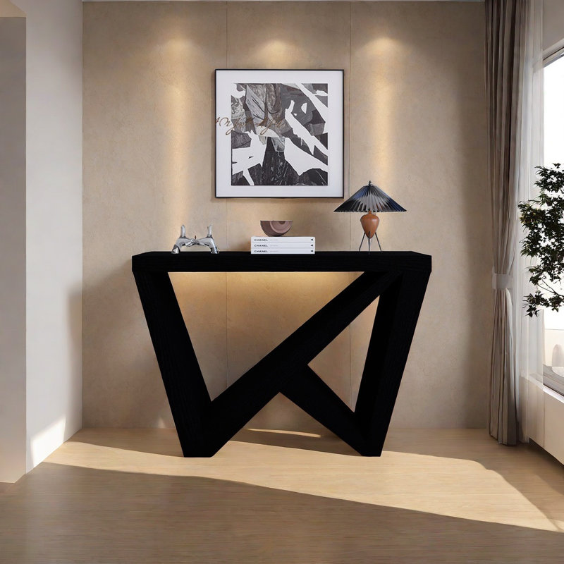 Console Modern Minimalist Art, H 31,89 po x l 39,37 po x P 11,81 po, Noir, noir, noir, noir