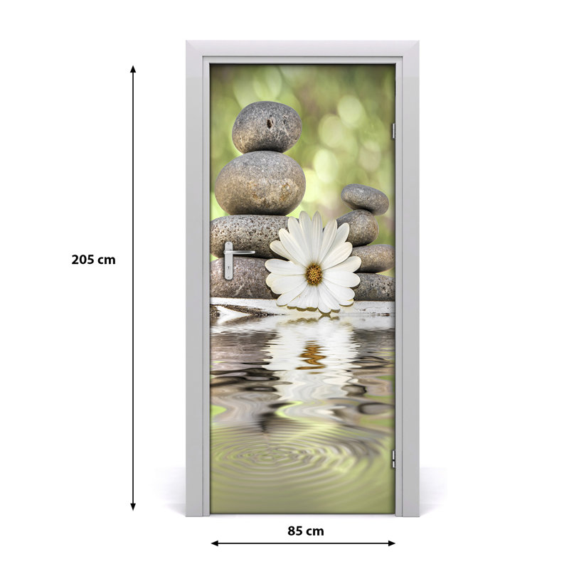Stone And Flowers Tattoo Door Decal