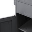 Îlot de cuisine roulant gris avec 2 tiroirs et table de rangement stable avec 7 roues universelles amovibles
