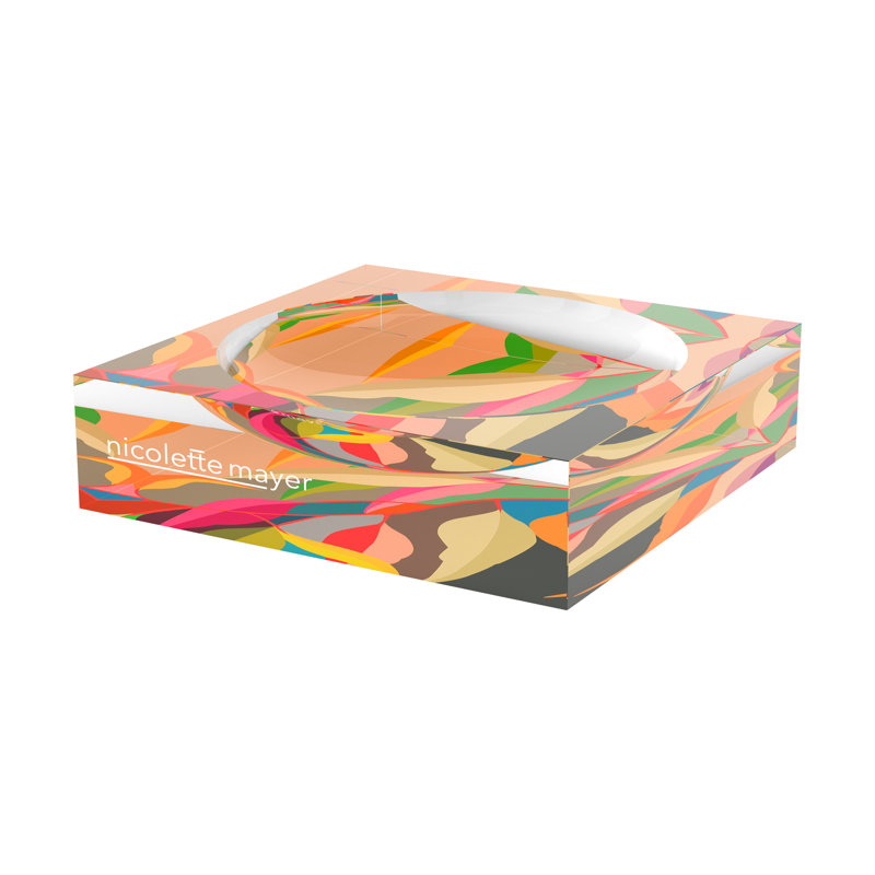 Eucalyptus Brights Acrylic Decorative Tray, 6"W x 6"D x 2"H