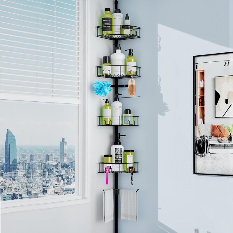 Metal Tension Bathroom Shelves