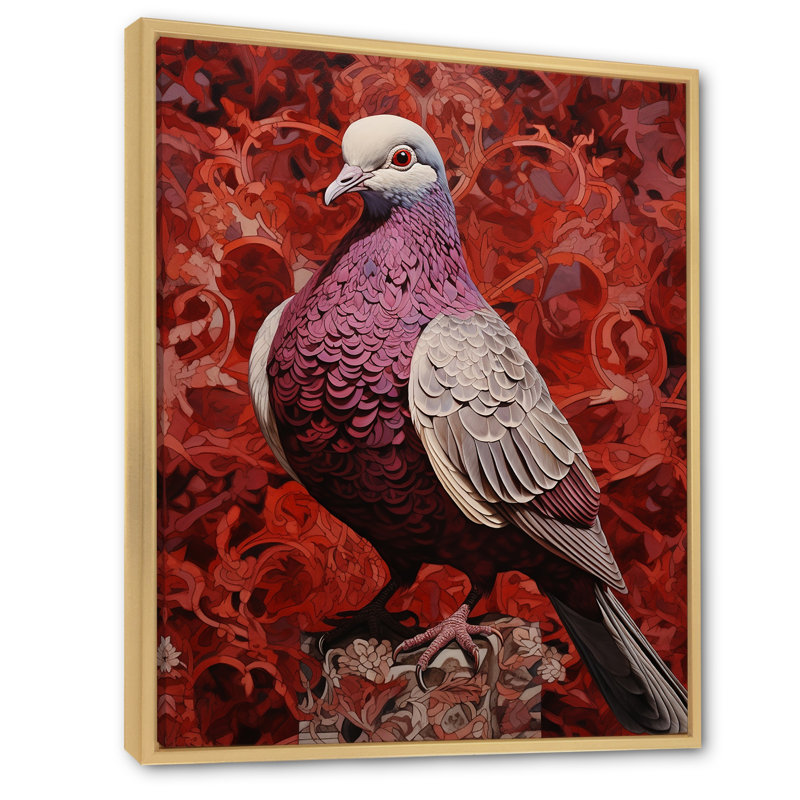Messenger Dove sur toile, Cadre naturel flottant, H 40 po x l 30 po
