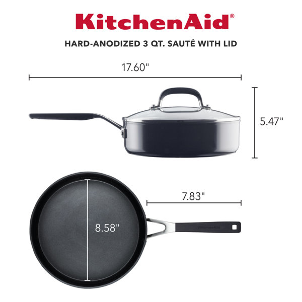 Signature 3 qt. Hard-Anodized Aluminum Nonstick 12-Inch Everyday Saute Pan  with Cover