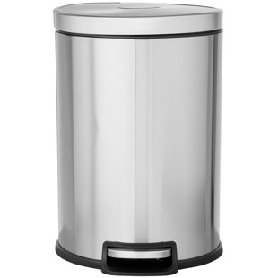 Better Homes & Gardens 14.5 Gallon Trash Can Stainless Steel Semi-Round  Kitchen Trash Can