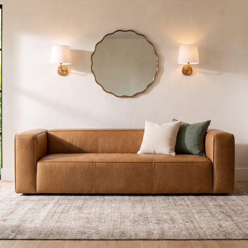 Piazza 95" Full Grain Italian Leather Sofa