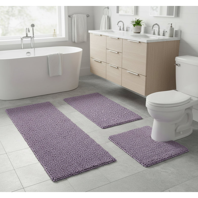 Chenille Non-Slip Bath Mat, Lavender