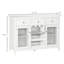 Armoire à café avec 3 tiroirs, porte-bouteilles de 6 bouteilles, porte-verres à pied, porte en verre, buffet, armoire à vin
