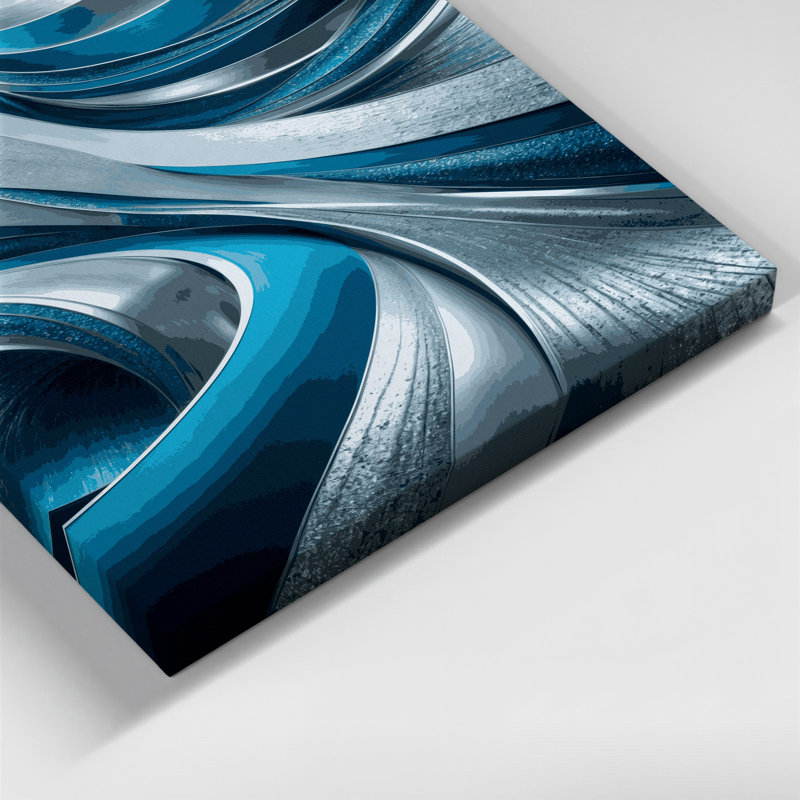 «Abstract Landscape 23», art mural sur toile bleue, H 14 po x l 11 po