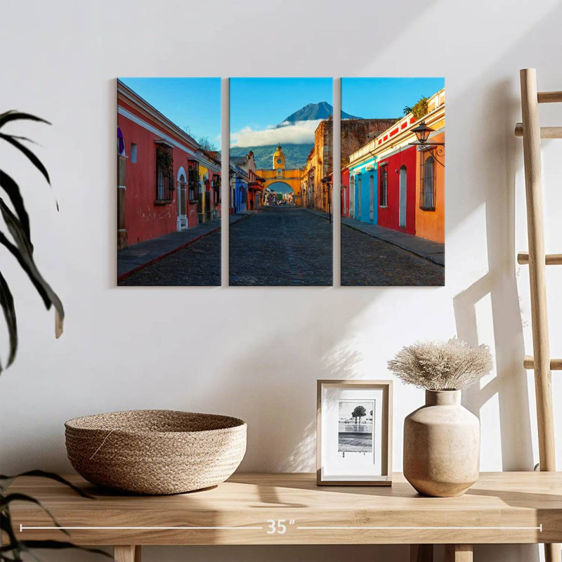 Sebbie Street In Antigua, 32" H x 50" W