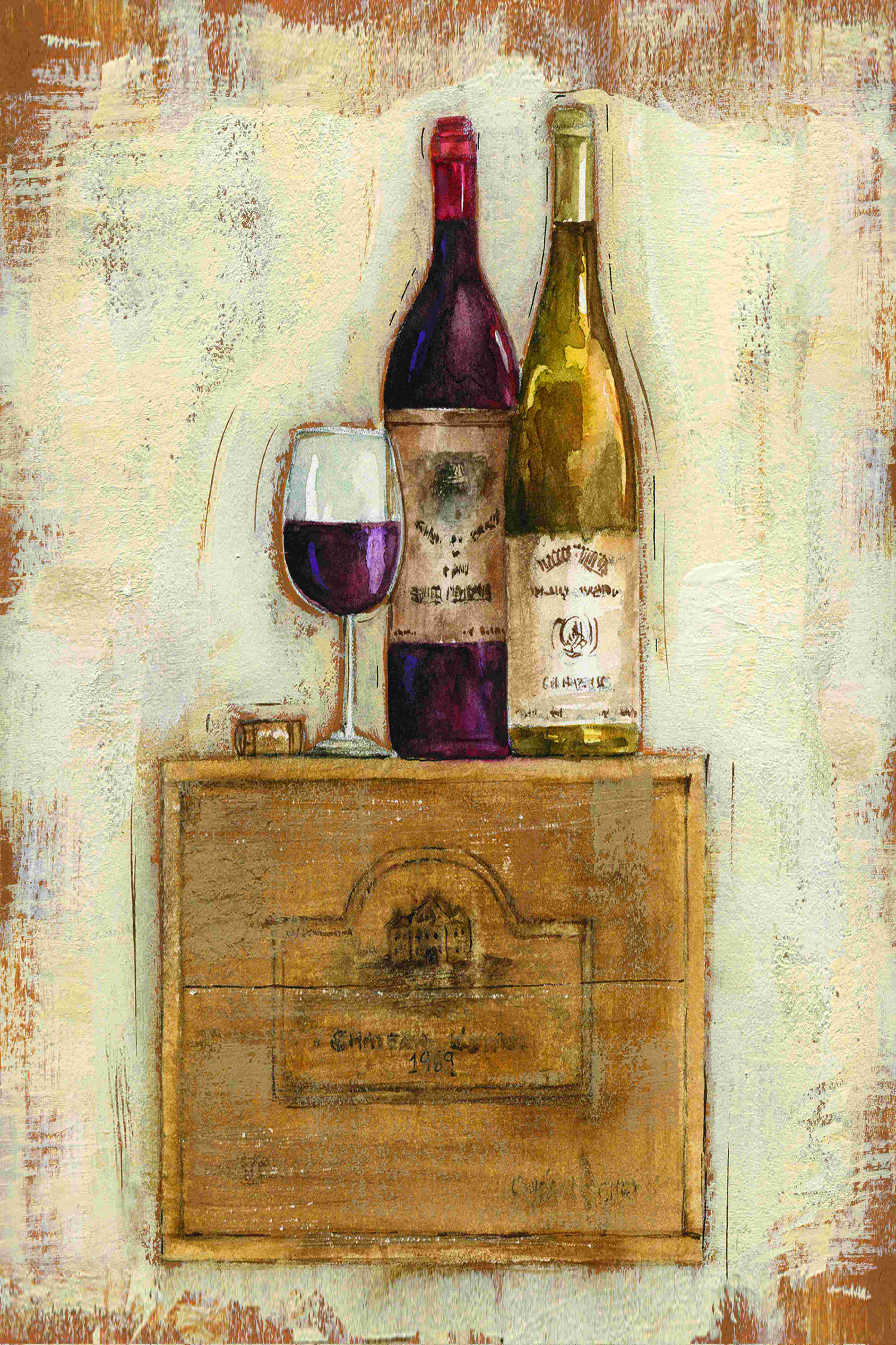 Winston Porter Wine Bottles - Wrapped Canvas Painting | Wayfair