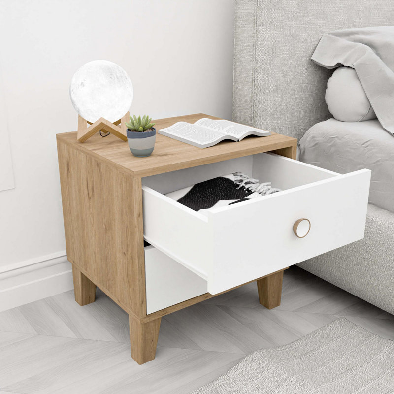 Table de chevet Eck, Beige