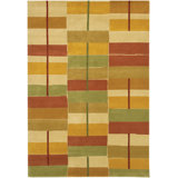 Aadi Geometric Hand-Knotted Wool Yellow/Green/Red/Ivory Area Rug