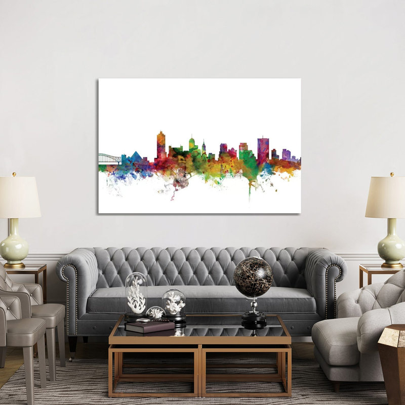 Memphis, Tennessee Skyline by Michael Tompsett - 1 Piece Wrapped Canvas Wall Art, 152.5 cm H x 101.5 cm W