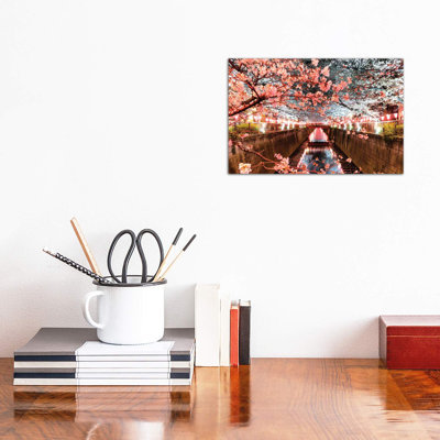 Cherry Blossom At Meguro Canal by Philippe Hugonnard - Wrapped Canvas Print