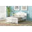 Full Size Wood Platform Bed with Headboard, White