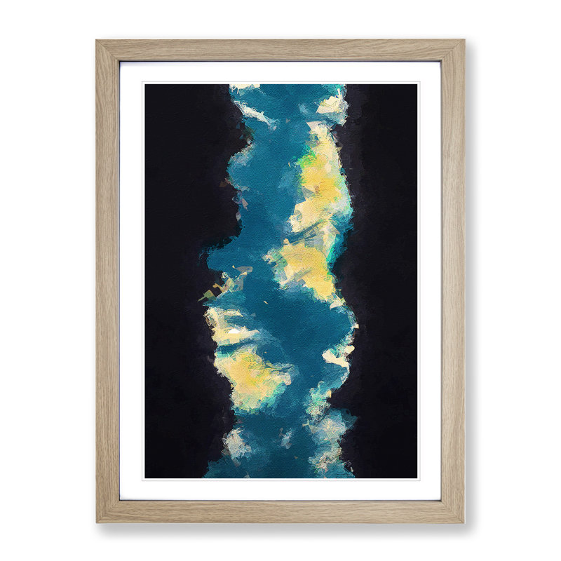 Allege Abstract - Single Picture Frame Painting, 46cm H x 34cm W x 2cm D, Oak Framed