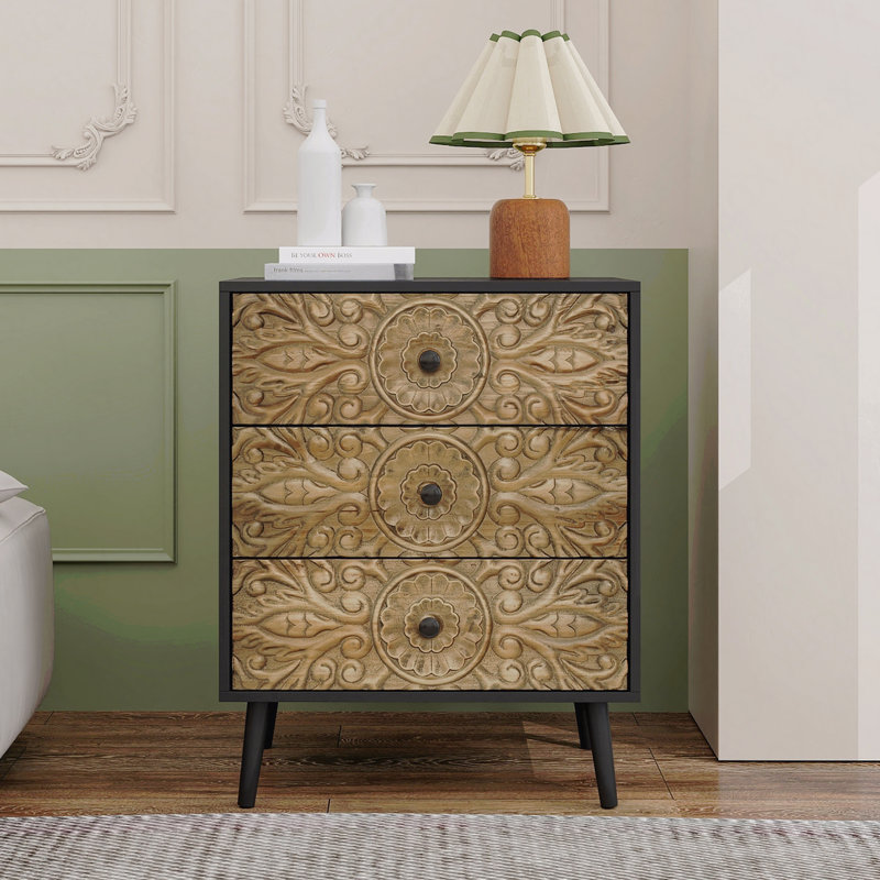3 Drawer Cabinet, American Furniture,Suitable For Bedroom, Living Room, Study