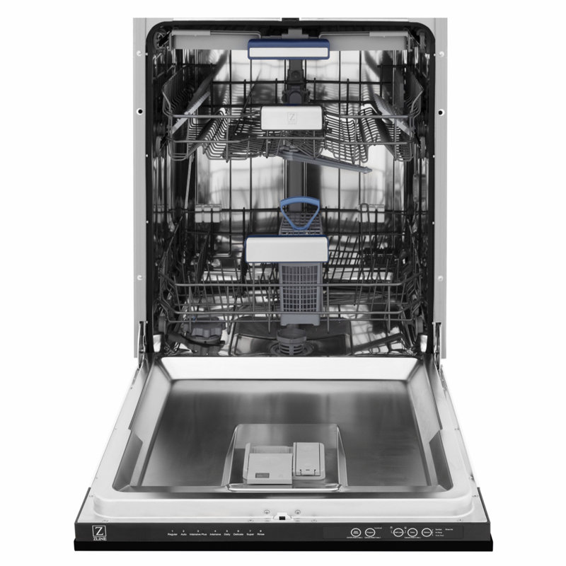 ZLINE Autograph 24 in. Tallac 3rd Rack Black Stainless Steel Dishwasher with Handle, 51dBa, Champagne Bronze