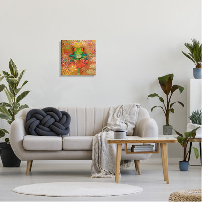 «Trinx Frog perchée sur une fleur sur toile» par Evelia Designs