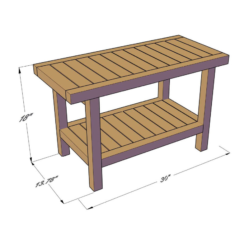 Shower Seat, 18" H x 30" W x 14" D