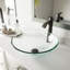Lavabo de salle de bain rond de type vasque en verre titane de L 17 po l 6 po Giovanni-100503761