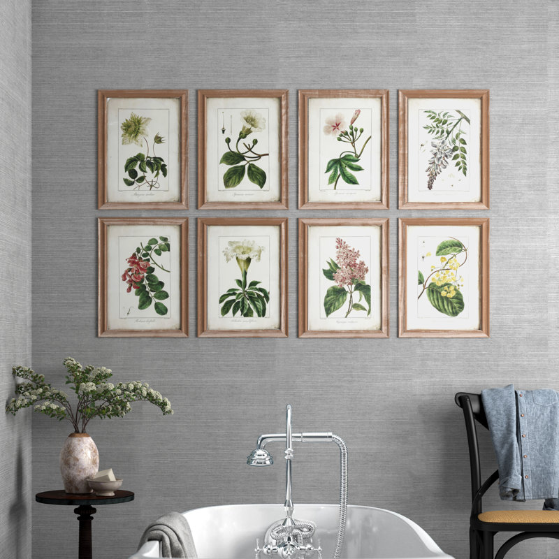 Portrait en bois de reproductions d'images florales