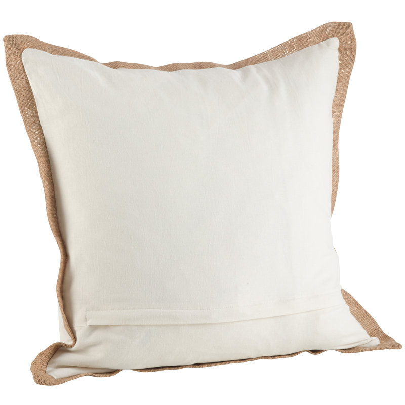 20" Navy Blue Starfish Embroidered Cotton Square Throw Pillow