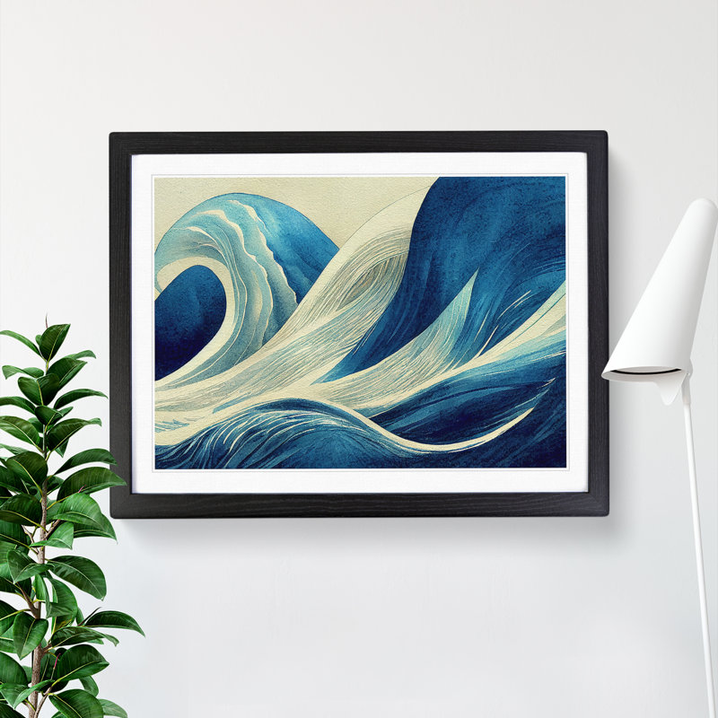 Surrealistic Ocean Wave Vol.2 Abstract, Black, 46cm H x 64cm W x 2cm D