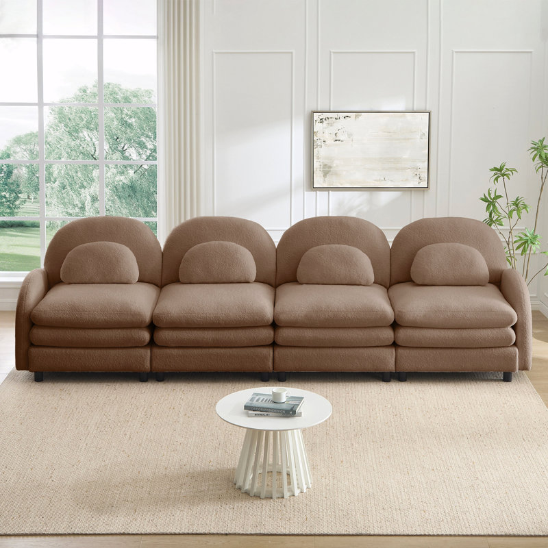 Canapé 4 places Teddy, H 35,4 po x l 129,1 po x P 33,8 po, Combinaison chameau