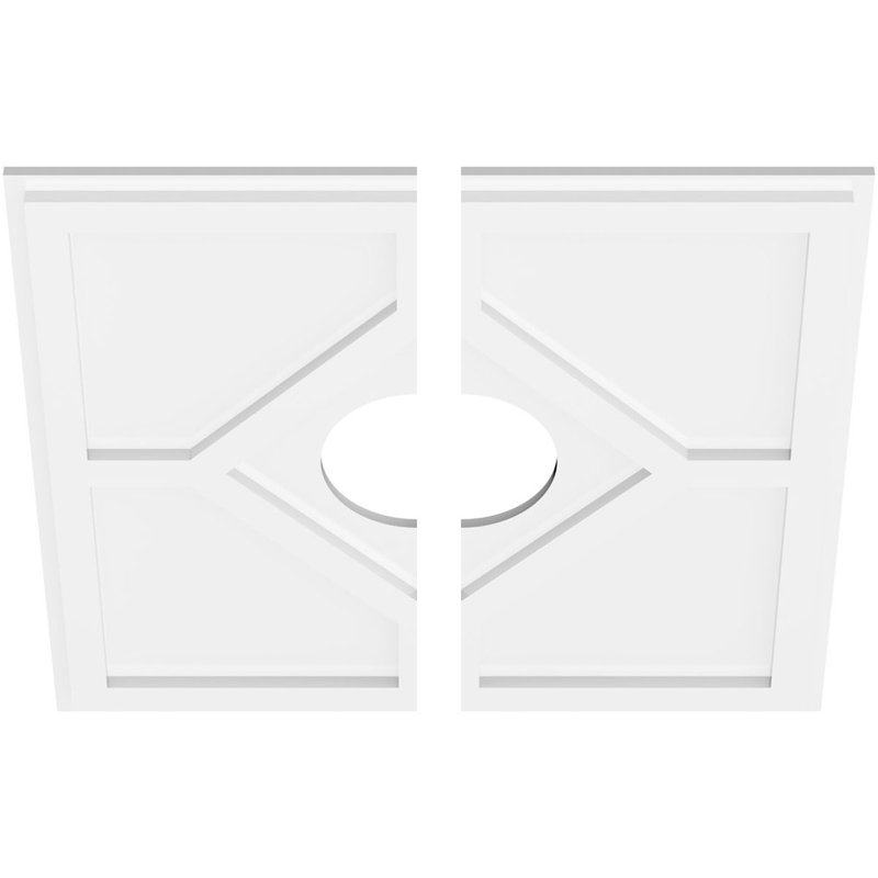 24"OD x 6"ID x 8 1/4"C x 1"P Embry Architectural Grade PVC Contemporary Ceiling Medallion, Two Piece, 24" H x 24" W x 1" D