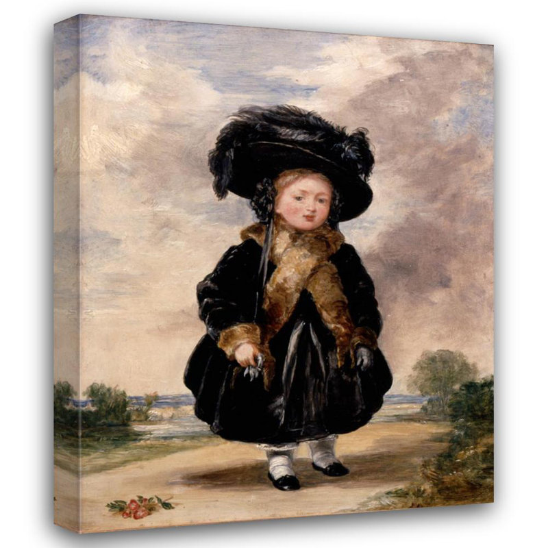 «Princess Victoria Aged Four» par Stephen Poyntz Denning - Art mural sur toile tendue avec châssis, H 40 po x l 28 po