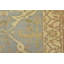 Tapis jaune / gris en laine noué à la main de conception unique 4 pi 1 po x 6 pi 3 po