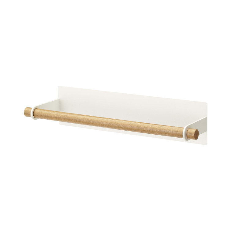 Tosca Yamazaki Home Magnetic Paper Towel Holder, Kitchen Storage, Steel + Wood, Small