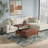 Laura 36"W Upholstered Square Storage Ottoman with Split Lift Top and 2 Storage Compartments-1411527946