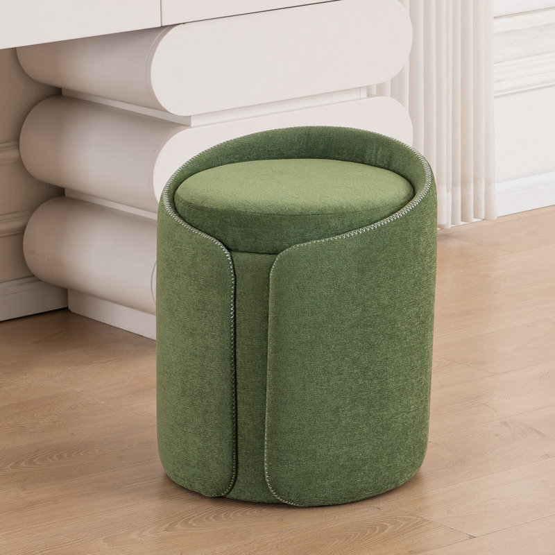 Repose-pieds rembourré Eleny, Vert