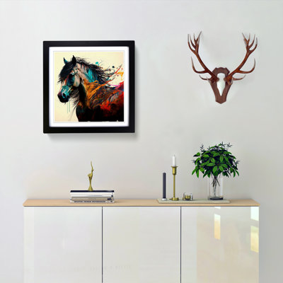 Pony Expressionism - Single Picture Frame Print on Wood