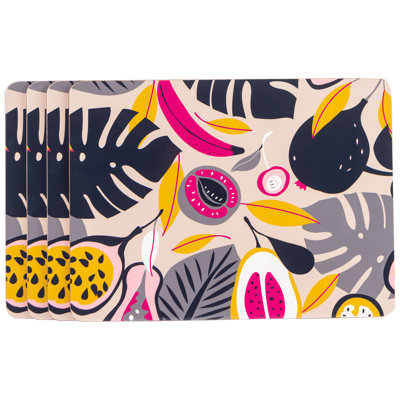 Wood Floral Rectangle Placemat